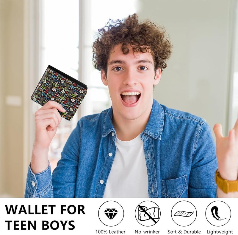 Roacap Teen Boys Wallet, Cool Wallets for Kids Son 9-12/8-10/8-12 with Card, Funny Leather Bifold Rfid Blocking Purse Coin Pocket Id Window for Men Boy Male Youth Guys - Image 4